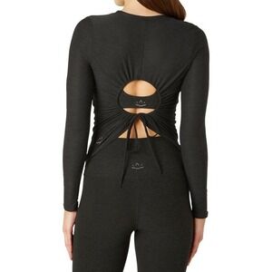 Beyond Yoga Long Sleeve Featherweight Inner Circle Pullover Black Size XS Yoga